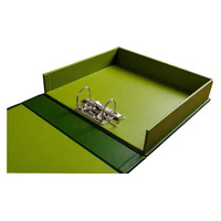 Caja de carpeta de archivos A4 de cuero Pu profesional personalizada de alta calidad Caja de carpeta de cartera de arte A4 de 3 anillos