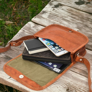 Personnalisé 2024 léger en cuir fait à la main Vintage en cuir marron femmes sac à bandoulière cartable bandoulière rustique en cuir sacs à bandoulière - Product Image 3