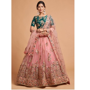 Lehenga Choli – tissu brodé en tulle pour femme, vêtement de mariage ethnique indien, dernière collection - Product Image 1