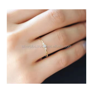 ขายส่งแหวนทองคำ18kt ที่มีเพชรธรรมชาติที่มีคุณภาพสูงเครื่องประดับที่ดีสำหรับงานแต่งงานฝังหินสามชิ้นเทคโนโลยี - Product Image 4