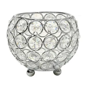Best Silver Crystal Votive Candle Holders <b>Lanterns</b> & Jars for Indoor Christmas Parties Weddings & Dinners-Wholesale Price - Product Image 3