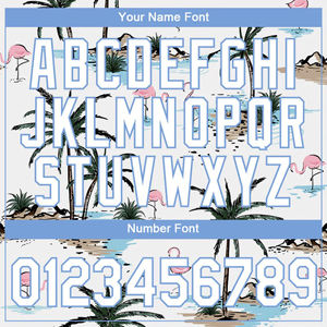 Camiseta Personalizada Sublimada con Tema de Playa para Hombre, Diseño de Flamencos y Palmeras, Transpirable, Anti-UV, de Poliéster, para Equipos - Product Image 4