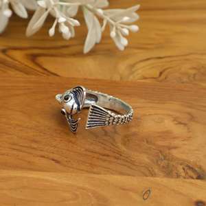 Vintage Fish Wrap <b>Ring</b> Adjustable Open <b>Ring</b> for Women Men | Gold Silver Animal <b>Statement</b> <b>Ring</b> | Bohemian Gothic Punk Jewelry - Product Image 5