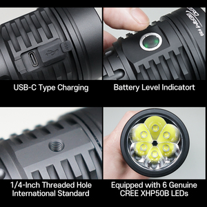 Zerobeam F50 LED Đèn Pin Ipx8 Không Thấm Nước 17000 Lumens 560M Phạm Vi Lâu Dài Có Thể Sạc Lại Đèn Lồng Cho Cuộc Phiêu Lưu Ngoài Trời - Product Image 6