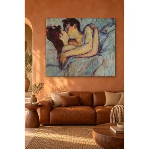 Fida Toulouse-Lautrec au lit : l'embrassage, impression sur toile - Product Image 4