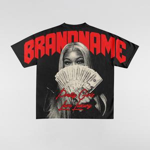 Chemises de sport personnalisées imprimées uniques, 100% coton, col rond, t-shirts amples pour hommes - Product Image 1