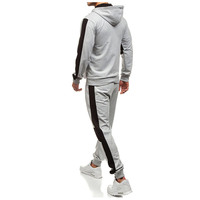 Yeni varış erkek setleri tasarım fermuarlı kapüşonlu eşofman üstü tişörtü özel adam için 100% polyester patchwork boy eşofman