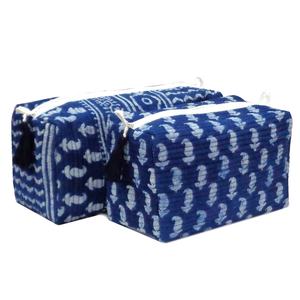 Nouveauté, fabricant indien, boutiques d'usine, trousse de toilette de voyage en coton pur imprimé à la main, en vente au prix de gros - Product Image 5