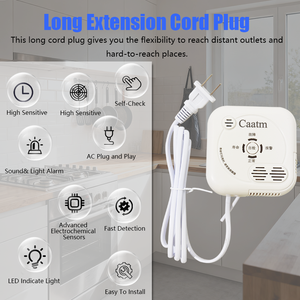 Hauss icherungs system Wand montierter ABS-Propan (CH4) Gas detektor Katalytische Verbrennungs technologie Schall licht <span class=keywords><strong>alarm</strong></span> Gasleck - Product Image 3