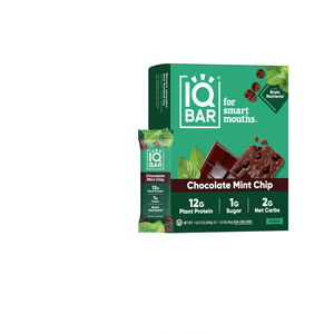 ไอคิวบาร์ คลีน แพลนท์ โปรตีนบาร์ - ช็อกโกแลตมิ้นท์ชิป - 12 ชิ้น - Product Image 1