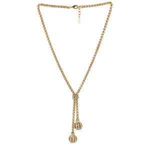 สร้อยคอทองเหลืองคุณภาพสูงสำหรับผู้หญิง ผลิตในอิตาลี ประดับด้วยทรงกระบอกประดับเพชร - Product Image 1