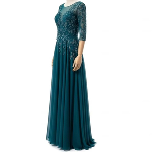 Vestido de Noche Largo hasta la Rodilla para Mujer |   Tela de Malla con Cuentas Digitales |   Vestido Formal para Fiesta de Graduación o Cóctel |   Boda de Talla Grande Personalizada - Product Image 4