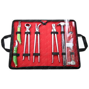 Venta caliente 8 piezas Kit de herramientas de recorte de pezuñas Bucle y martillo de pezuña Clincher Horse Farrier Hoof Grooming Sharpe Easy Nippers Durable - Product Image 1