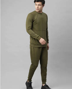 Vente en gros de vêtements de sport d'extérieur respirants avec logo personnalisé, ensemble de survêtements, costume deux-pièces décontracté tendance pour hommes en coton respirant - Product Image 4