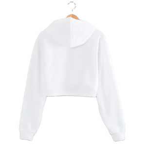 Conjunto de sudadera con capucha y pantalones de chándal acampanados con Top corto estampado Puff personalizado, conjunto de chándal con pantalones apilados para correr para mujer - Product Image 4