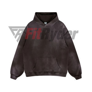 Sweat à capuche 100% coton de haute qualité lavé à l'acide séchage rapide conception de logo personnalisé impression Vintage haute rue Style hiver OEM disponible - Product Image 1