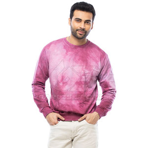 Hombres Tie Dye Sudadera Drop Shoulder Oversized Fit Pullover con patrón artístico retro para el estilo diario de la calle - Product Image 1