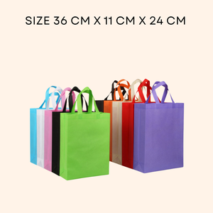 Sac non tissé réutilisable fourre-tout personnalisable Bright Tone Spunbond avec sangles de transport colorées - Product Image 1