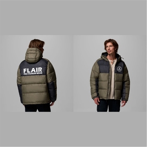 Men's High Quality <b>Denim</b> Puffer <b>Jacket</b> Vintage Style Hooded Collar Front Embroidered Logo Solid Pattern Winter Closure Zipper - Product Image 1