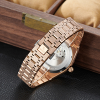 OBLVLO Top Marque Mécanique Montres En Acier Inoxydable Automatique Or Rose Montre Décontractée Lumineux Étanche Calendrier Caractéristique TM-ASP