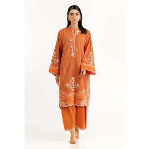 Conjunto de Camisa y Pantalón de Chifón Bordado con Lurex Rust Leno Karha para Primavera/Verano - Product Image 2