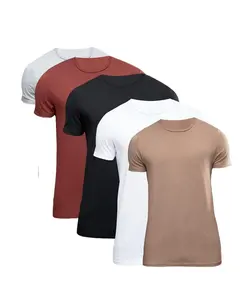 Men's Heavyweight 100 Cotton Men's 5 Pack T shirts High Quality Men Quantity Custom Logo OEM Shirts for Boys Fashion