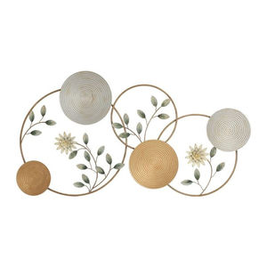 Arte de Pared de Hojas de Ratán Metálico Moderno al por Mayor, Decoración de Pared Tejida a Mano de Hierro y Ratán para Interiores y Exteriores - Product Image 5