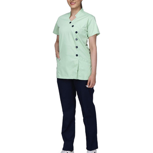 Ensemble d'uniformes médicaux pour femmes, style nouveau, 2 pièces, manches courtes, avec impression de logo personnalisé - Product Image 1