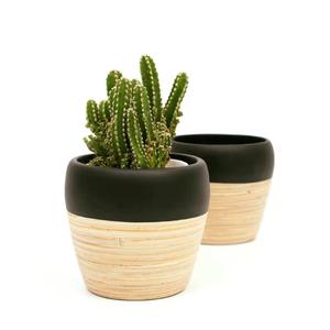 Pot de fleurs en cuivre martelé de haute qualité avec support en fil noir mat Conteneur de plantes rond en métal Jardinière en cuivre faite à la main - Product Image 6