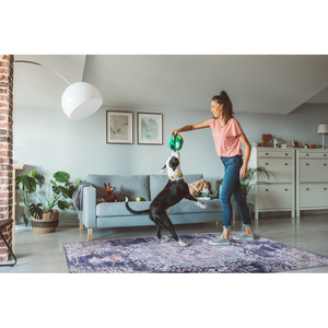 Tapis décoratif pour la maison Netline, motif traditionnel bleu abstrait en médaillon, lavable, design 1487, Home Depot - Product Image 3