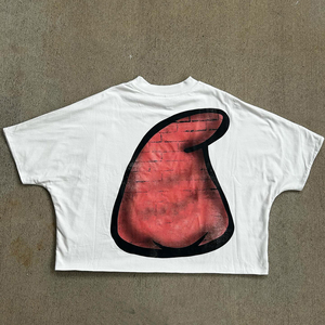 Hip Hop coupe et coudre T-shirt poids lourd surdimensionné graphique Boxy Fit T-shirt 250 Gsm coton recadrée Boxy t-shirt hommes - Product Image 6