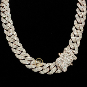 Chaîne en argent personnalisée exclusive avec diamants vvs et pierres émeraude 20 grammes émeraude taille igi certifiée vente en gros en vrac oem odm - Product Image 1