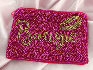 Portefeuille en perles de rocaille à la mode fait à la main BOUGIE porte-monnaie avec fermeture à glissière doublure en coton portable - Product Image 5