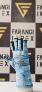 Gants de pêche sans doigts de protection solaire UV50 + personnalisés en gros pour la pêche à la mouche du bar Fish USA AUS Gants de pêche en cuir OEM - Product Image 2