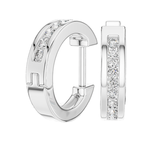 0.144 CT Lab-Grown VVS-VS EF Diamond Hoop <b>Earrings</b> 18KT, 14KT, 10KT Gold & 925 Silver <b>Moissanite</b>, Rose, Yellow, White Gold - Product Image 4