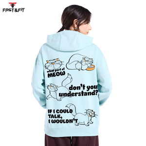 2025 décontracté streetwear goutte épaule chiffres respirant écologique sweats à capuche tricoté femmes imprimé sweats à capuche à vendre - Product Image 3