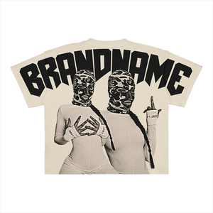 Camiseta de Cuello Redondo para Hombre, 100% Algodón, Corte Regular, Estampado Gráfico Personalizado, Estilo Urbano Vintage de Invierno - Product Image 3