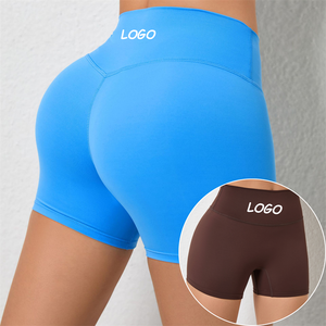 Pantalones cortos deportivos de cintura alta para Yoga Fitness, pantalones cortos de Yoga para levantamiento de cadera de melocotón, pantalones cortos de Yoga sin costuras para mujer - Product Image 1