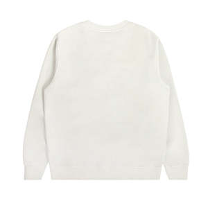 Jersey informal de moda cuello redondo Color sólido en blanco hombres sudaderas de talla grande logotipo personalizado sudadera de peso pesado para Unisex - Product Image 5