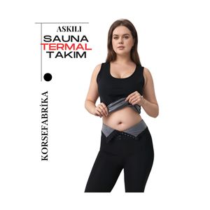 Optimal Comfort High-Waisted Sauna Leggings Set Sweat-Proofing Slimming Thermal Undershirt <b>Suspended</b> Legs Stylish Optimal - Product Image 2