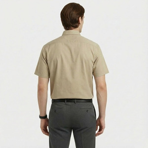 Chemise habillée en bambou pour homme, coupe classique, manches courtes, écologique, style formel, personnalisable - Product Image 2