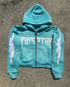 เสื้อฮู้ดดี้ผ้าฝ้าย 100% แบบสั่งทำพิเศษ  รักษ์โลก  ตกแต่งด้วยงานปักลายและคริสตัล  หนานุ่ม  แบบซิป  ปักลายพิมพ์ - Product Image 3