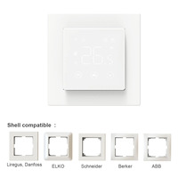 Termostato WiFi de ahorro de energía con ajustes programables semanales, compatible con las series ABB, Schneider y Berker Frame