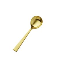 Set Sendok Teh Mewah Logo Kustom Bahan Stainless Steel Emas Mini Gagang Panjang Sendok Pengaduk Kopi/Dessert Logam Poles Cermin Hadiah