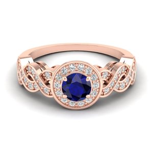 Anillo Halo con Combinación de Moissanita y Zafiro Azul al por Mayor de REYES, Plata de Ley 925 Sólida, Joyería de Diseño Exclusivo - Product Image 5