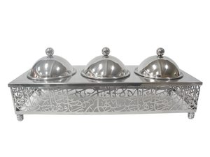 Plateau de service en acier inoxydable pour bonbons, forme de casserole, table, arabe, meilleure qualité, fait à la main, luxe, minimaliste, couleur personnalisée, boîte - Product Image 3