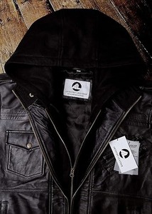 Blouson aviateur en cuir véritable noir pour homme avec cuir d'agneau véritable ciré marron imperméable respirant pour l'hiver - Product Image 6