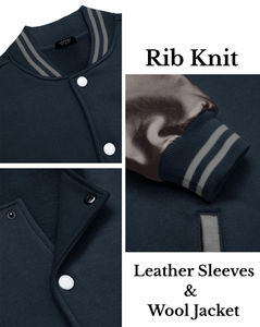 Venta al por mayor de lona unisex con cuello levantado impermeable y transpirable de béisbol Letterman de gran tamaño Varsity chaqueta de los hombres de diseño personalizado - Product Image 6