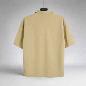 เสื้อเชิ้ตแขนสั้นผู้ชายสีทองสไตล์เทคโน ผ้าโพลีเอสเตอร์ ใส่สบาย ใช้งานได้หลากหลาย เหมาะสำหรับใส่ในช่วงฤดูร้อน - Product Image 2