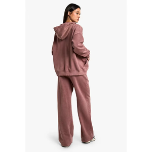 Custom Mauve cropped sweatshirt and joggers set with elasticated waistband two piece tracksuit for tall <b>women</b> <b>long</b> <b>sleeve</b> design - Product Image 6